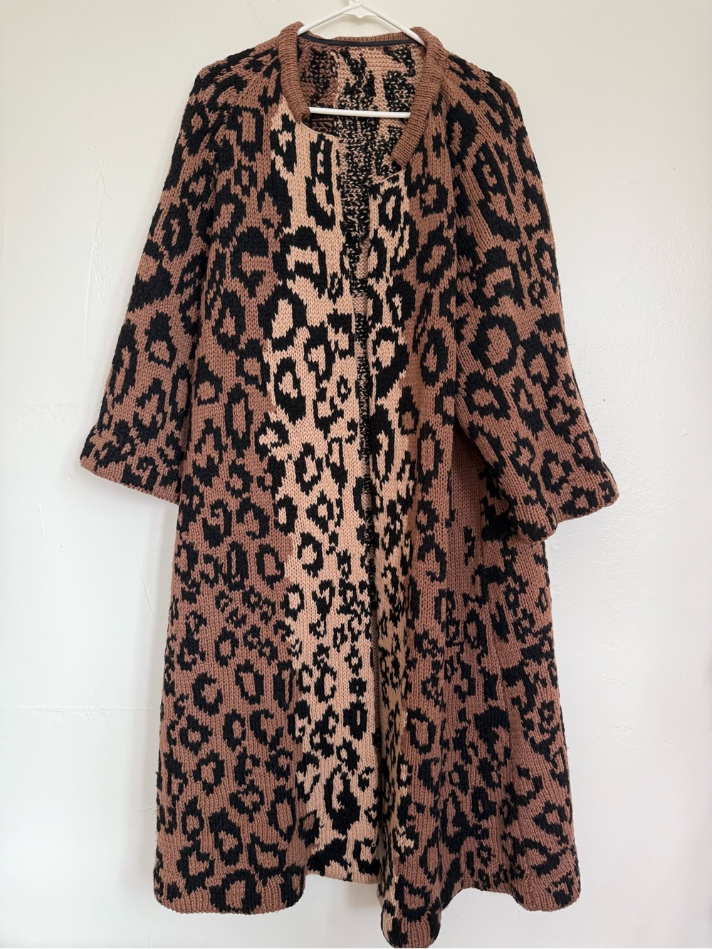 Vintage handmade leopard midi cardigan